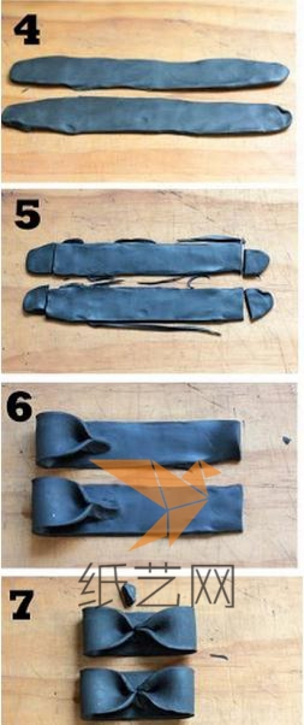 Tutorial on how to use ultra-light clay to transform single shoes into bow leather shoes