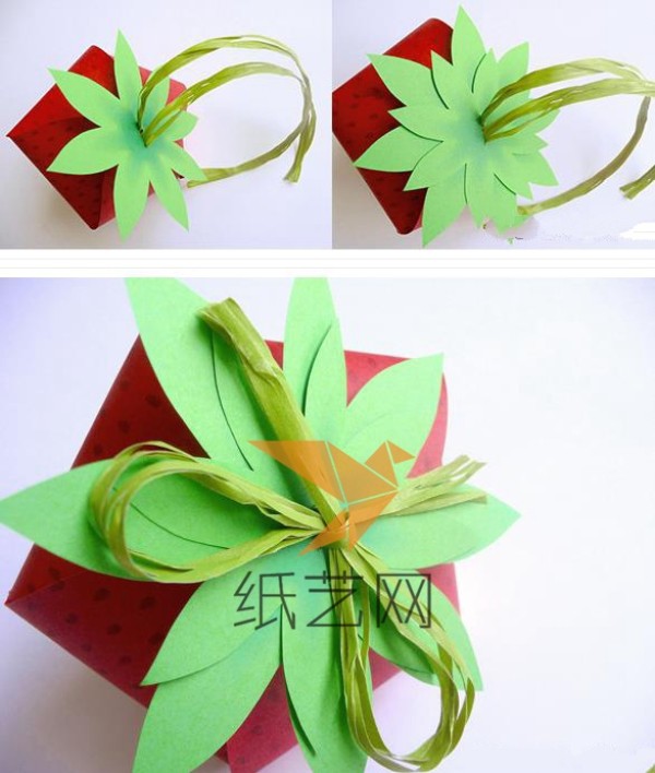 Tutorial on how to make cute strawberry-shaped Christmas gift packaging