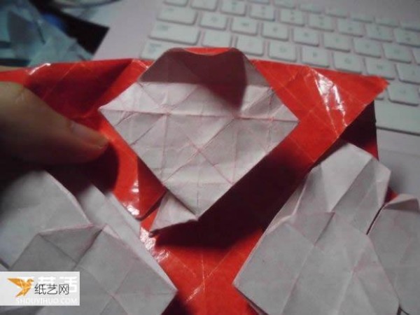 Super complicated kissing fish heart origami illustration process