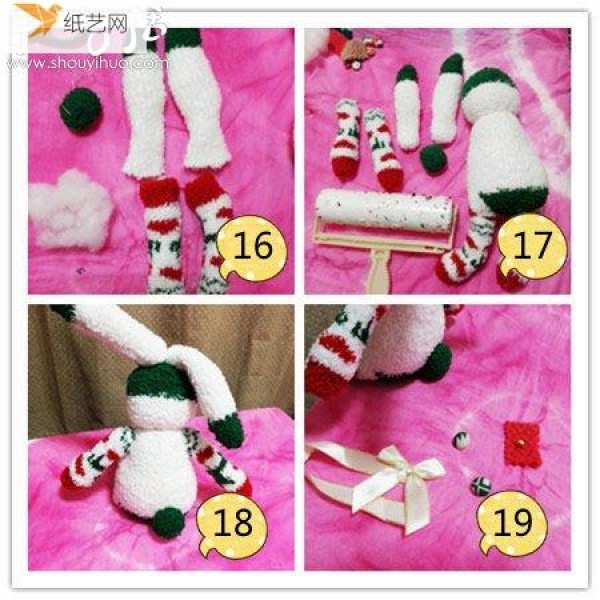 Use waste stuffed socks to make a very personalized Christmas bunny doll