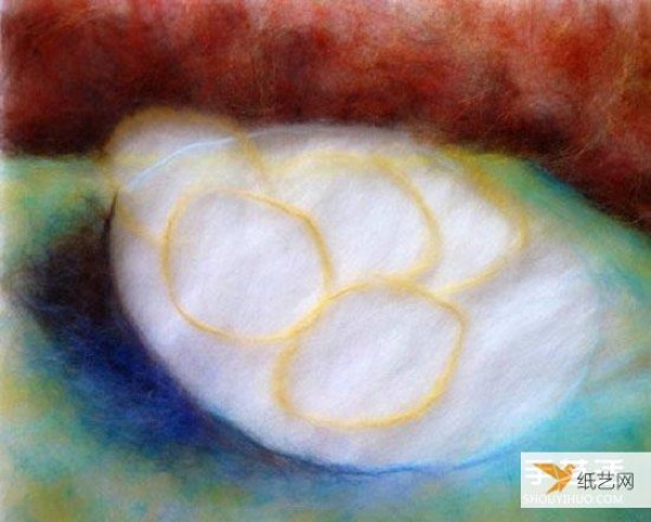 Illustration of how to draw fruit wool felt with a special texture of wool that looks like an oil painting