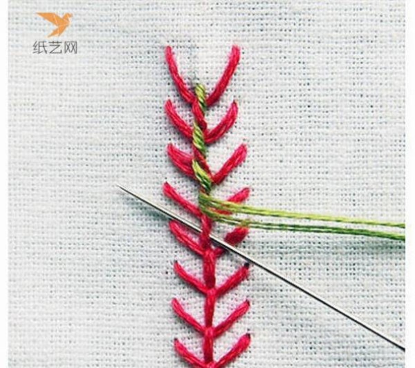 Embroidery tutorial teaches you how to make simple and elegant herringbone embroidery tutorial