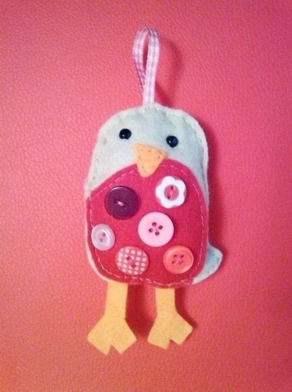 Cute non-woven bird Christmas decoration making tutorial