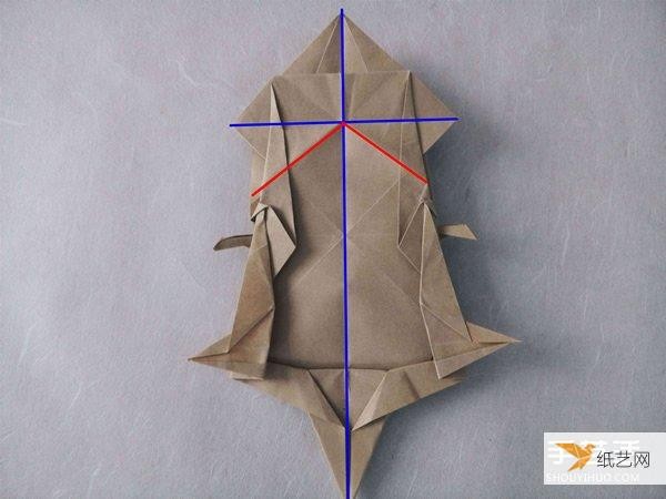 Tutorial on how to fold a very complicated standing three-dimensional paper rabbit