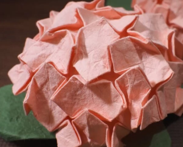 Origami Flower One-piece Paper Forming Origami Hydrangea Origami Video Tutorial