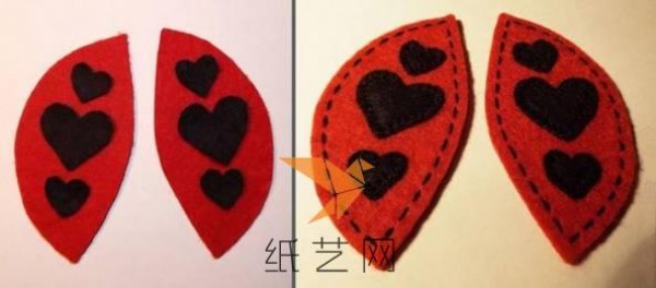 Tutorial on making cute non-woven ladybug decorative paintings