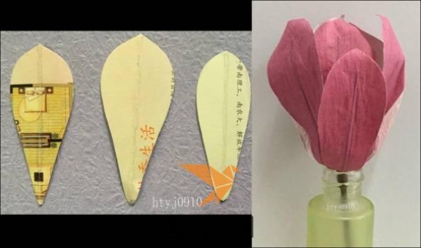 Paper art purple magnolia making tutorial