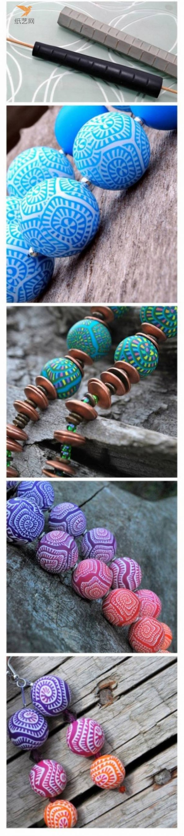 Famous ethnic style colorful soft clay bead necklace making tutorial pottery tutorial