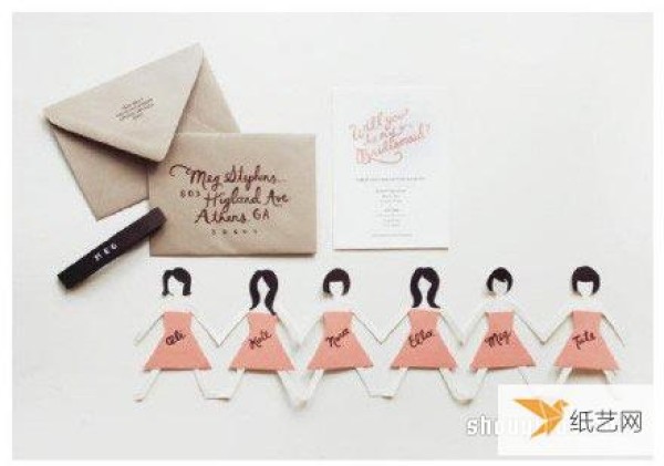 Illustrated tutorial on how to make cute cartoon character greeting cards by cutting paper