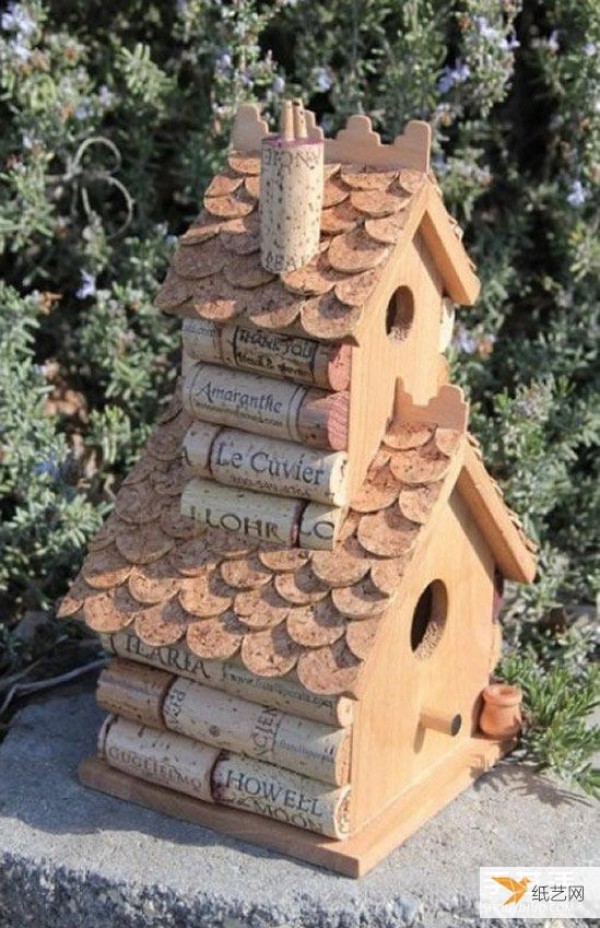 Use red wine bottle corks to make a cute dollhouse birdcage