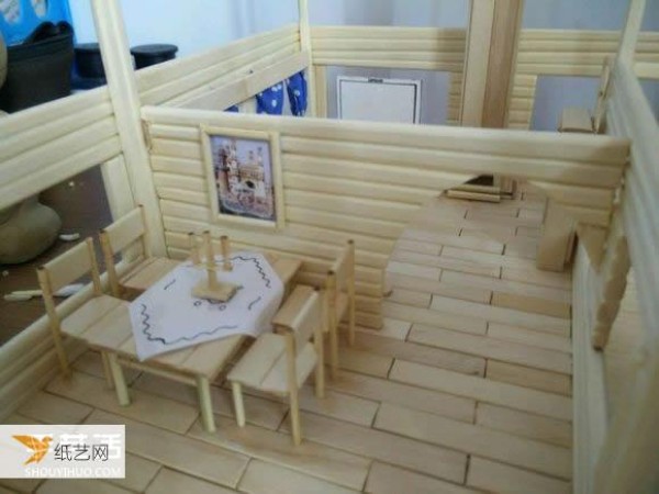 A complete step-by-step guide to hand-making a realistic villa model using disposable chopsticks