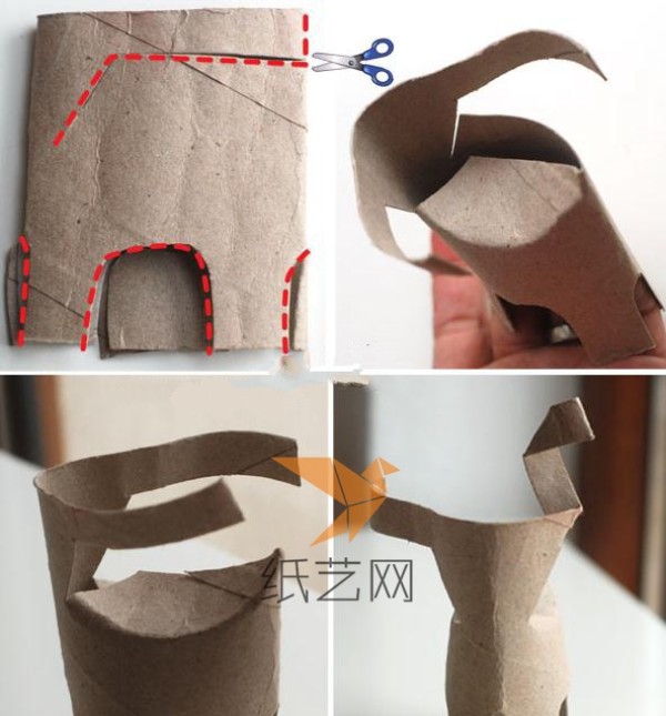 Tutorial on making a Christmas elk from toilet paper tube waste