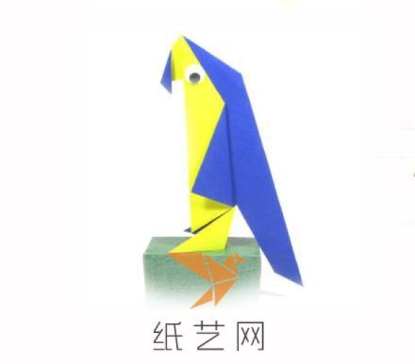 Childrens handmade origami parrot making tutorial New Year handmade series