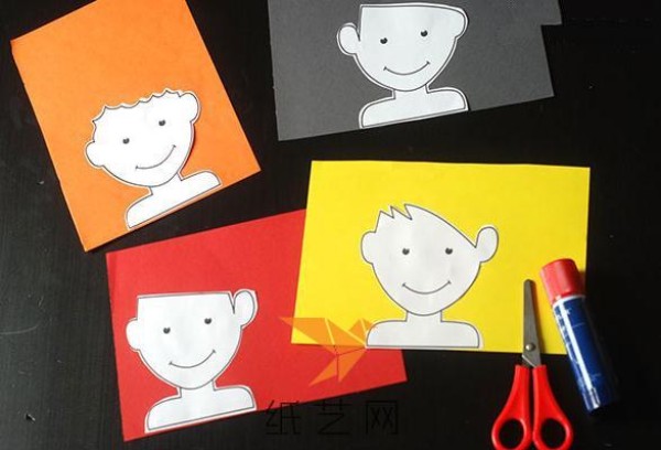 Cute handmade paper-cut portrait making tutorial for children