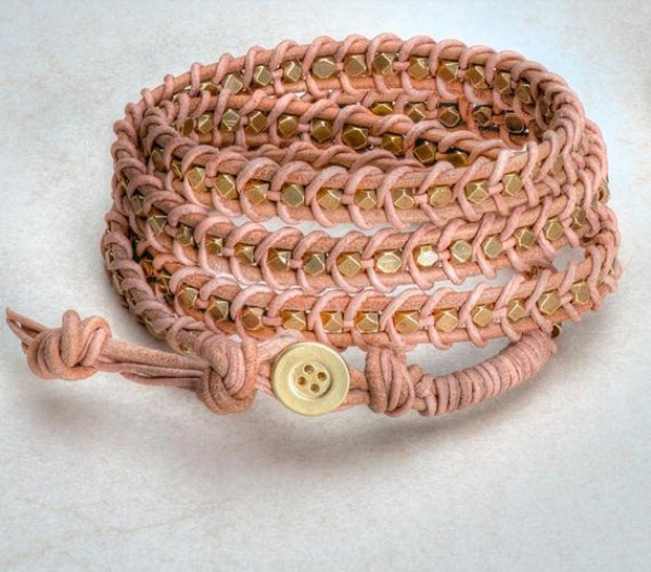 Tutorial on how to make a handwoven metal beaded bracelet