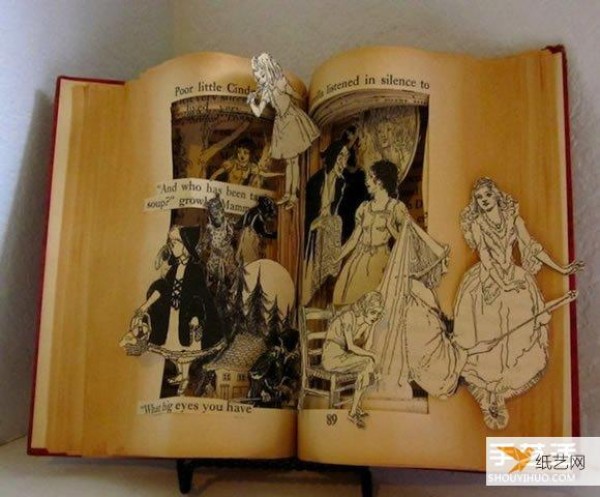 Three-dimensional sculptures on classic books full of artistic colors