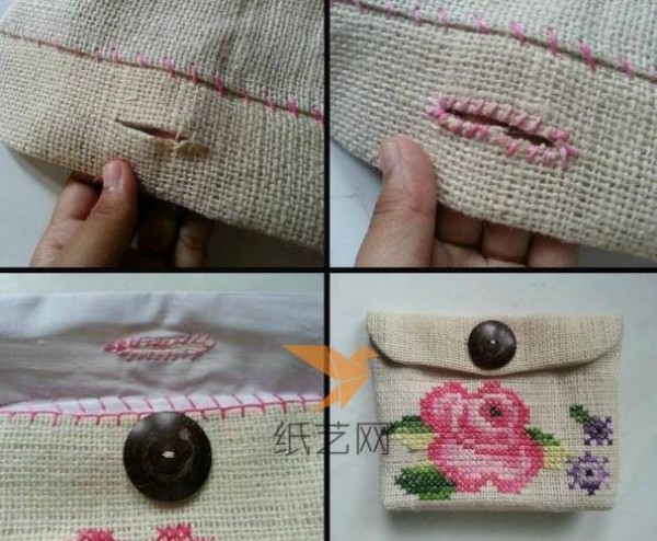 Cross stitch clutch bag making tutorial