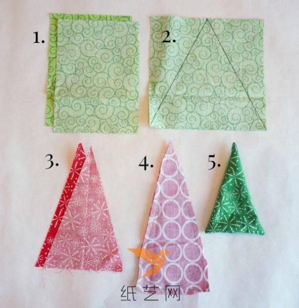 Super simple fabric Christmas tree decoration making tutorial