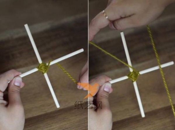 Tutorial on how to make handwoven gift wrapping decorations