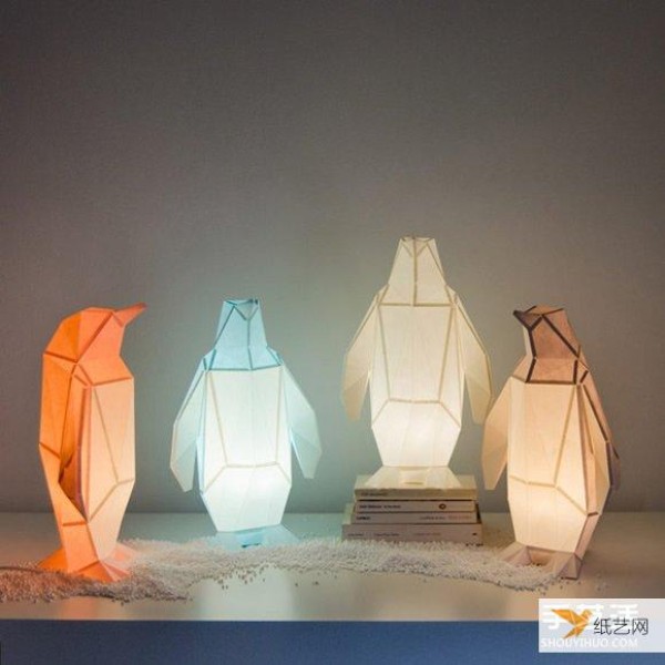 Inspired by the art of origami, assemble your own paper mache animal lamps