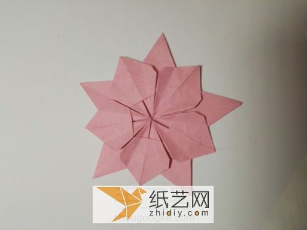 Tutorial on making origami cherry blossoms suitable for Christmas decoration