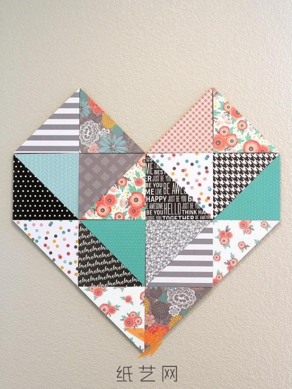 Beautiful Handmade Color Block Heart Wall Decor Tutorial