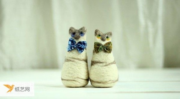 A heart-warming handmade work - pictures of cute wool felt animals