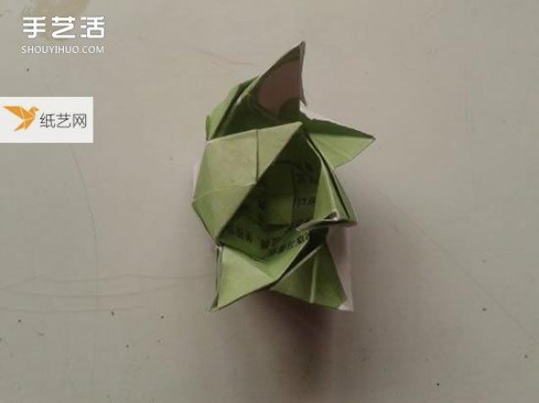 Detailed illustration of paper folding method of Kawasaki Rose