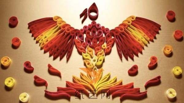 Super cool fire phoenix quilling paper hand-making tutorial