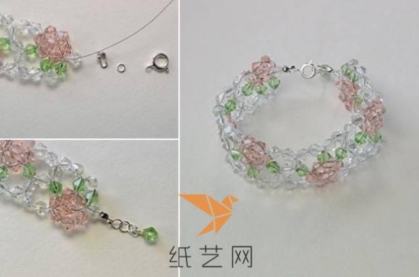 Crystal Clear Beaded Flower Bracelet Making Tutorial