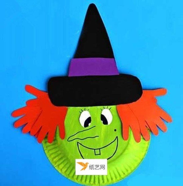 How to make a Halloween witch mask using a dinner plate