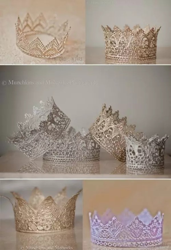 Roll up the lace to make a fairy tale crown!