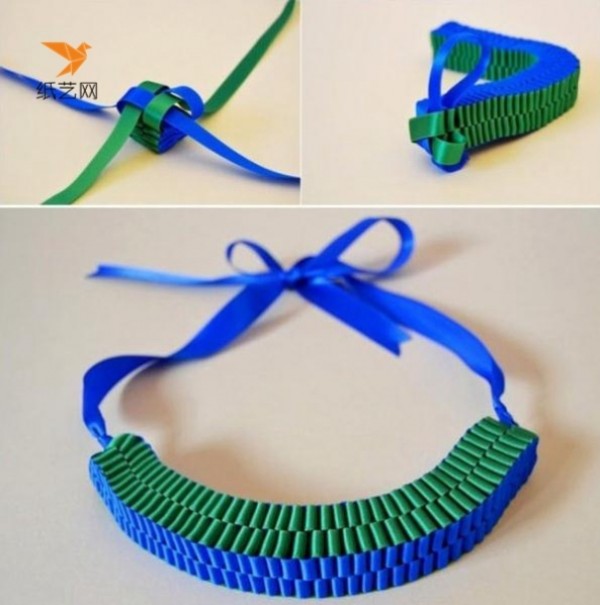 Tutorial on how to make a beautiful ribbon braided necklace