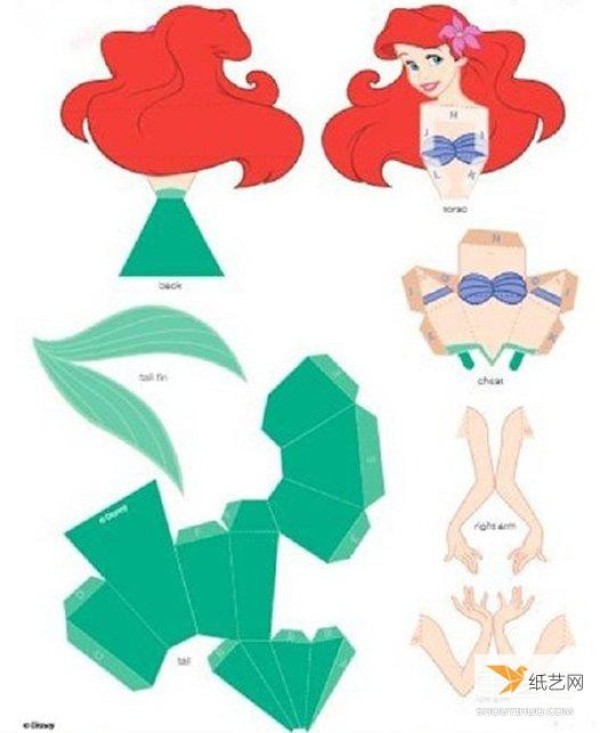 Use origami to create a set of beautiful Disney princess step-by-step patterns