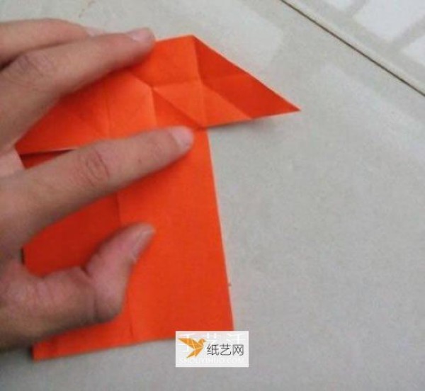 Illustration of how to fold paper rabbits by hand