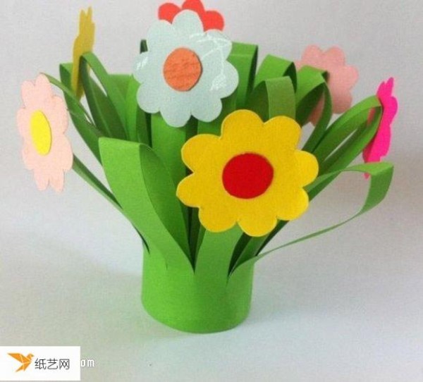 How to make small crafts for children using paper cuttings to make plants and flowers