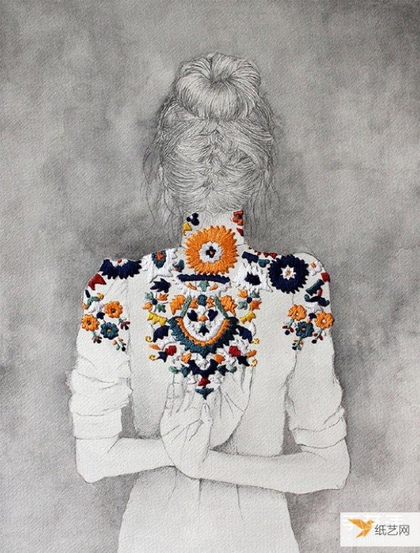 Perfectly combine illustrations and embroidery to create unique and creative paintings