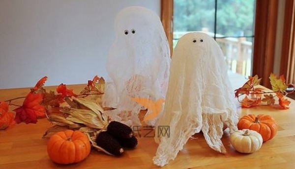 Handmade Halloween gauze ghost decoration