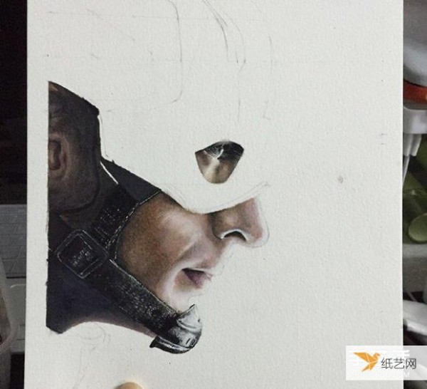 Share in detail the steps of how to draw Captain America colored pencil drawings