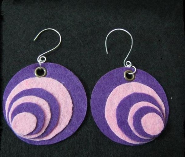 DIY tutorial for handmade non-woven earrings