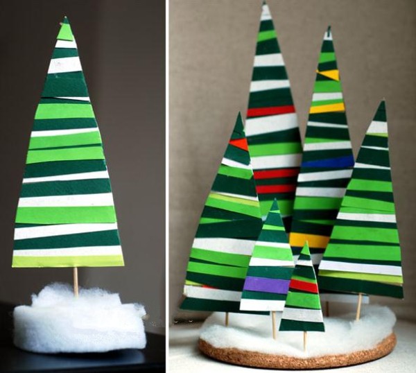 Simple DIY tutorial for children to make a Christmas tree