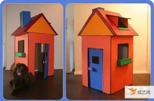 Detailed tutorial on how to make a personalized cardboard house by hand