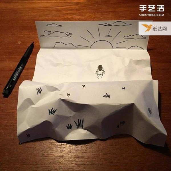 All you need is a pen and paper, and Danish artists tear paper to create personalized humor!