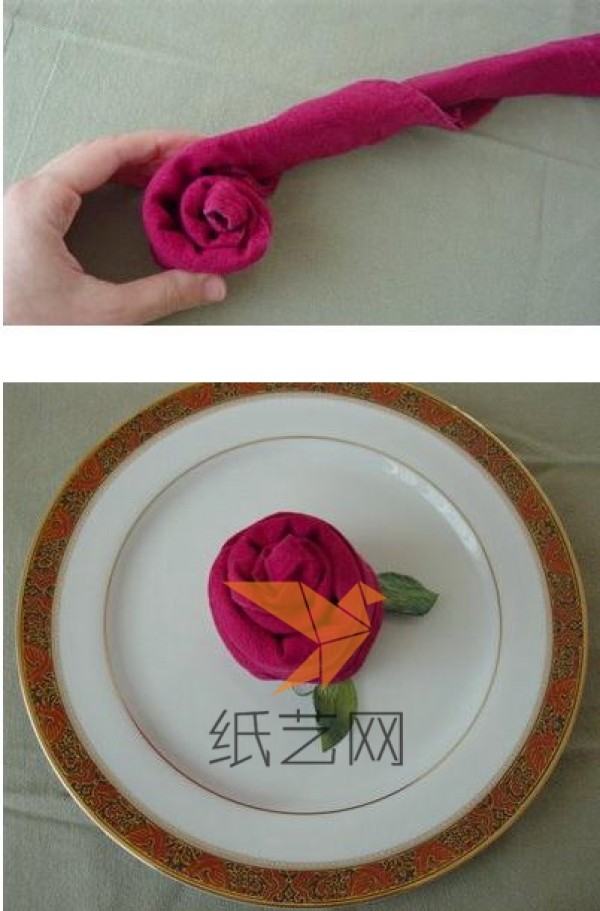 Illustrations of napkin folding