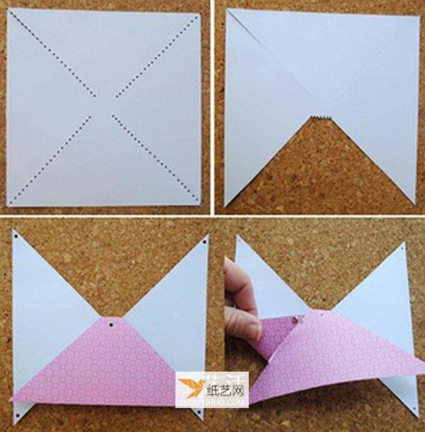 Simple illustration of how to make paper bows