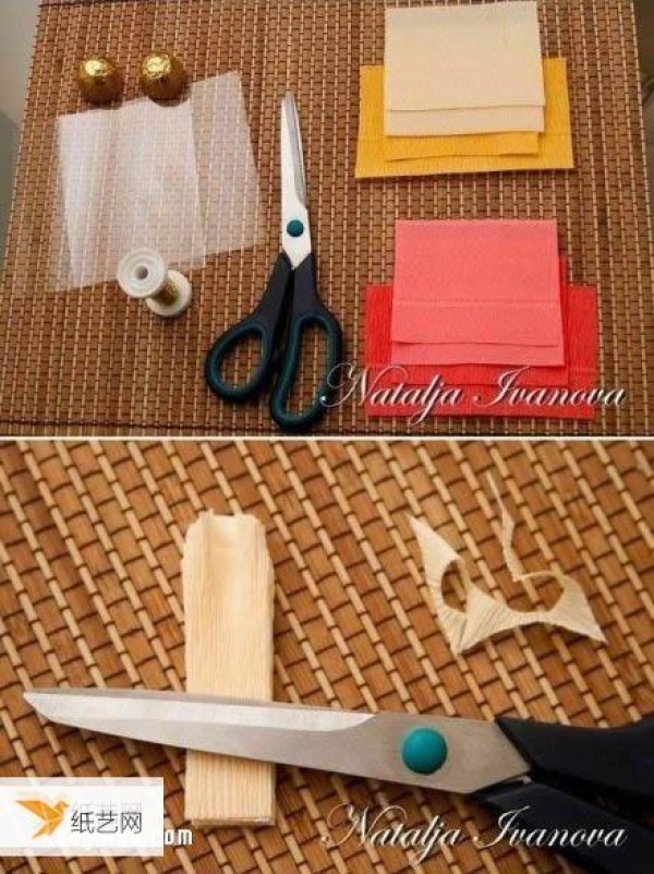 Share an illustrated tutorial on how to fold crepe paper flowers by hand