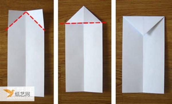 Illustrated tutorial on using dollar origami to fold a short-sleeved T-shirt with a cute little tie