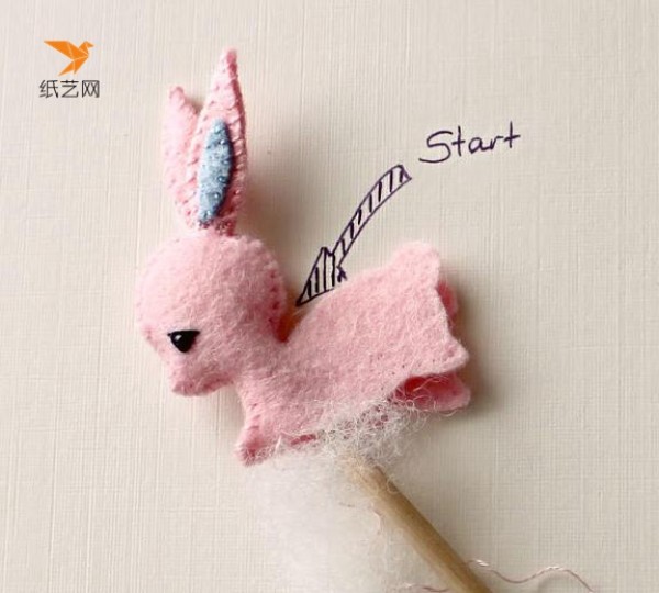 Tutorial on how to make cute non-woven bunny hairpins