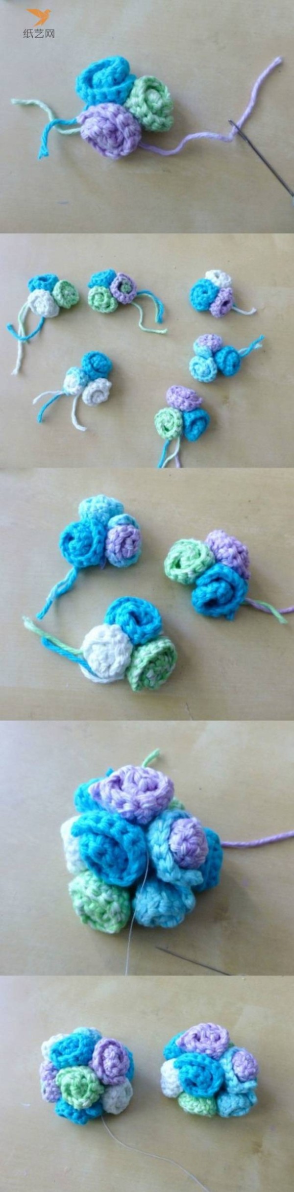 Wool crochet tutorial Wool crochet flower ball