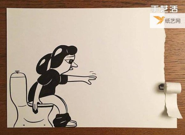 All you need is a pen and paper, and Danish artists tear paper to create personalized humor!